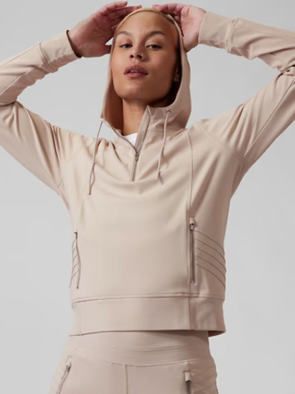 Athleta Large Abalone Venice Moto Hoodie